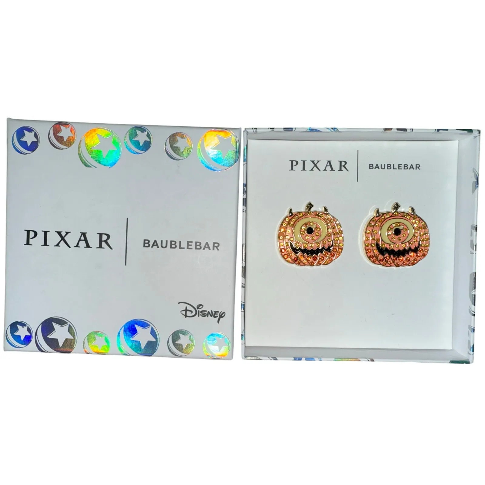 New Disney X Baublebar mike pumpkin jack-o’-lantern Dangle Halloween Earrings - Image 2