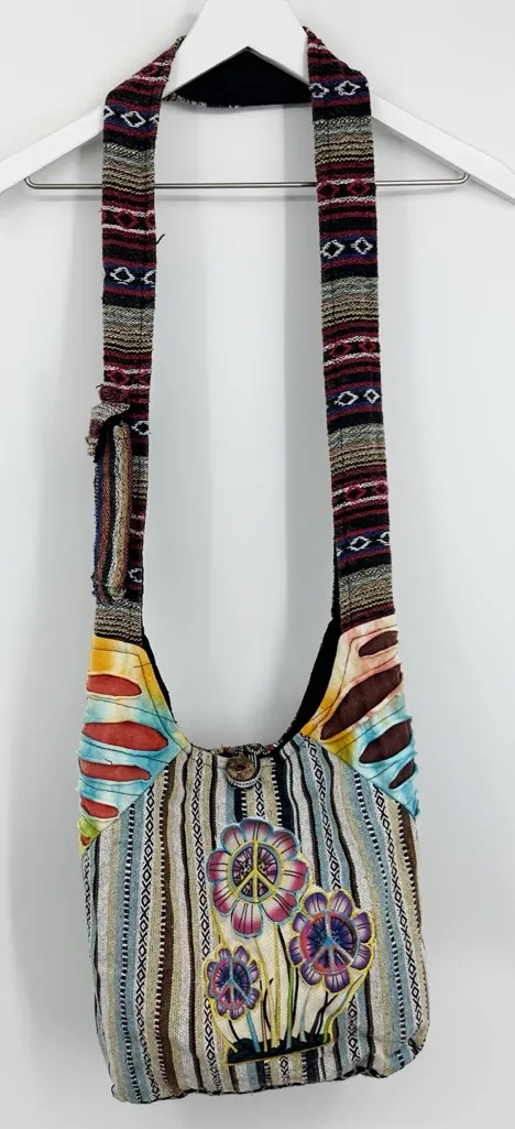 Rising International Y2K Boho Cross Body Bag Peace Whimsical Fairycore Celestial Blue - Image 1