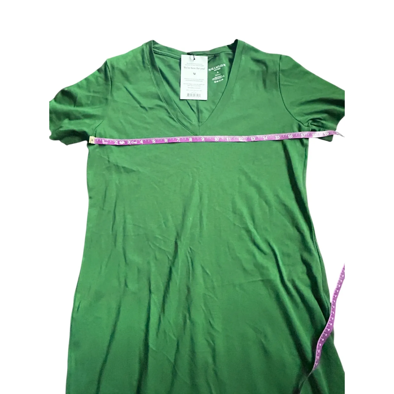 MM La Fleur Renee 1.0 Dress Pima Cotton Vine Green V Neck Midi Size Medium NWT - Image 7