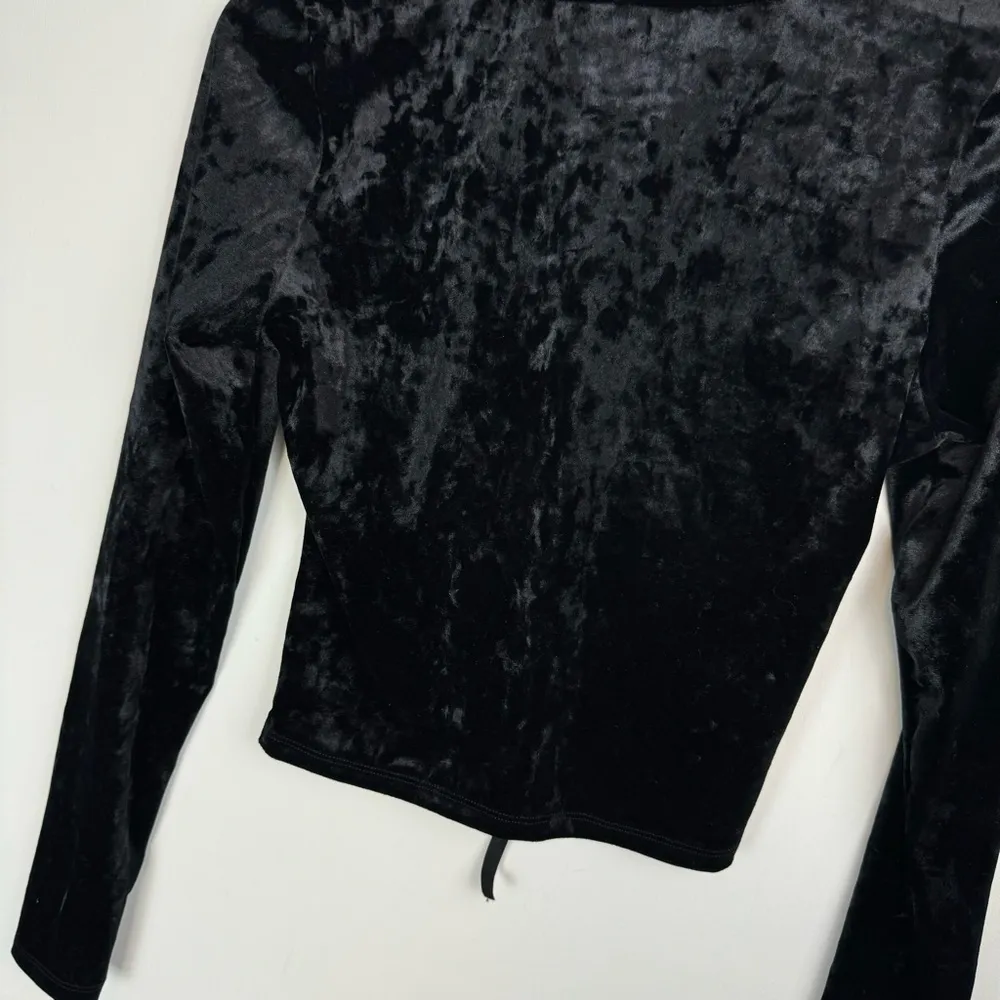 Cosmic Aura Black Velvet Corset Lace Up Top Sz Medium Hot Topic - Image 12