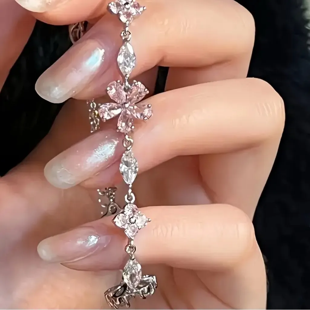 Elegant Pink Cherry Blossom Bracelet - Image 5