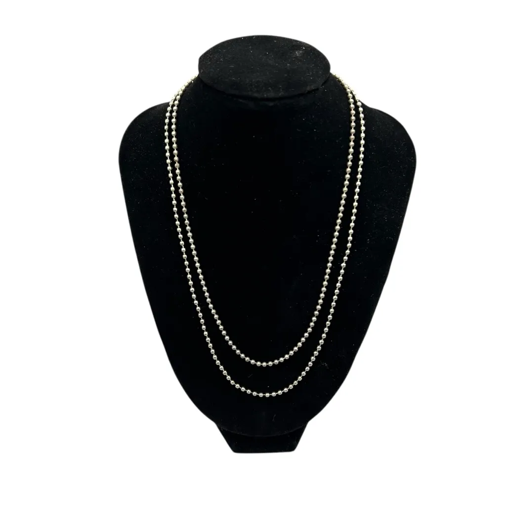 Silver Tone Ball Chain Necklaces Lot 2pc - Image 6