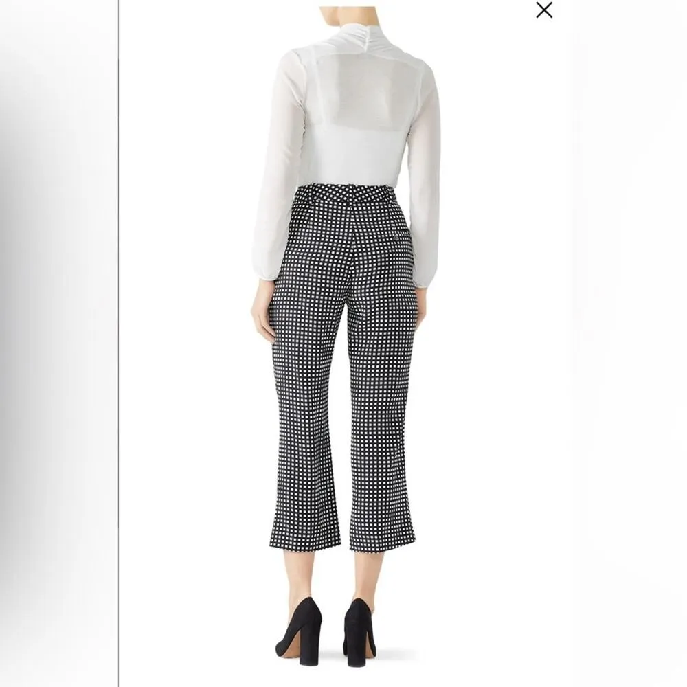 Equipment Bergen 100% Silk Checkered Cropped Pants, EUC, Size 6, MSRP $340 - Image 2