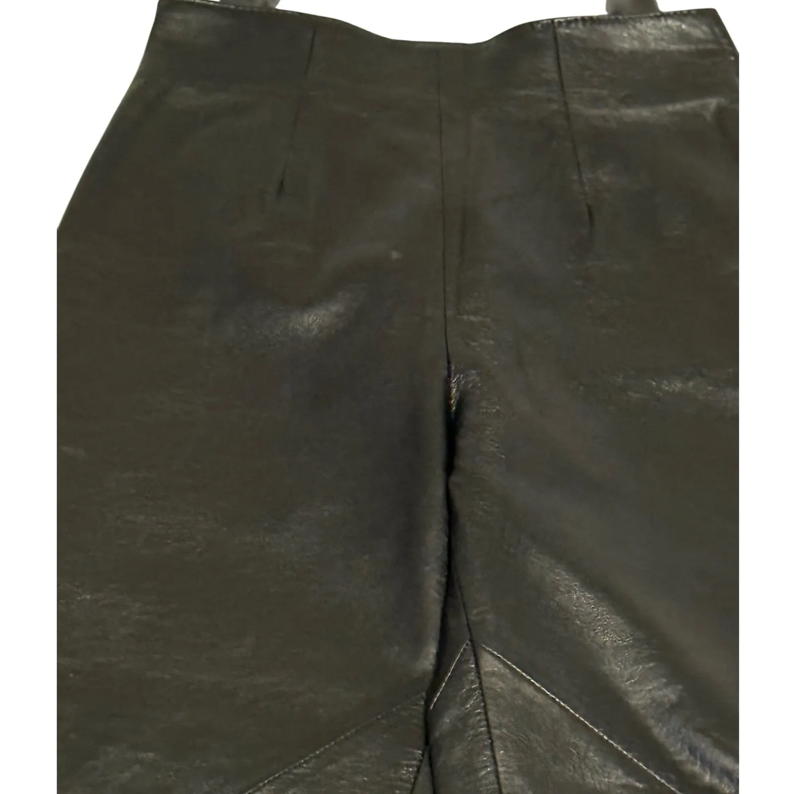 Creazioni Pelle Italy 100% Leather Pants Black IT40 US4 - Image 6