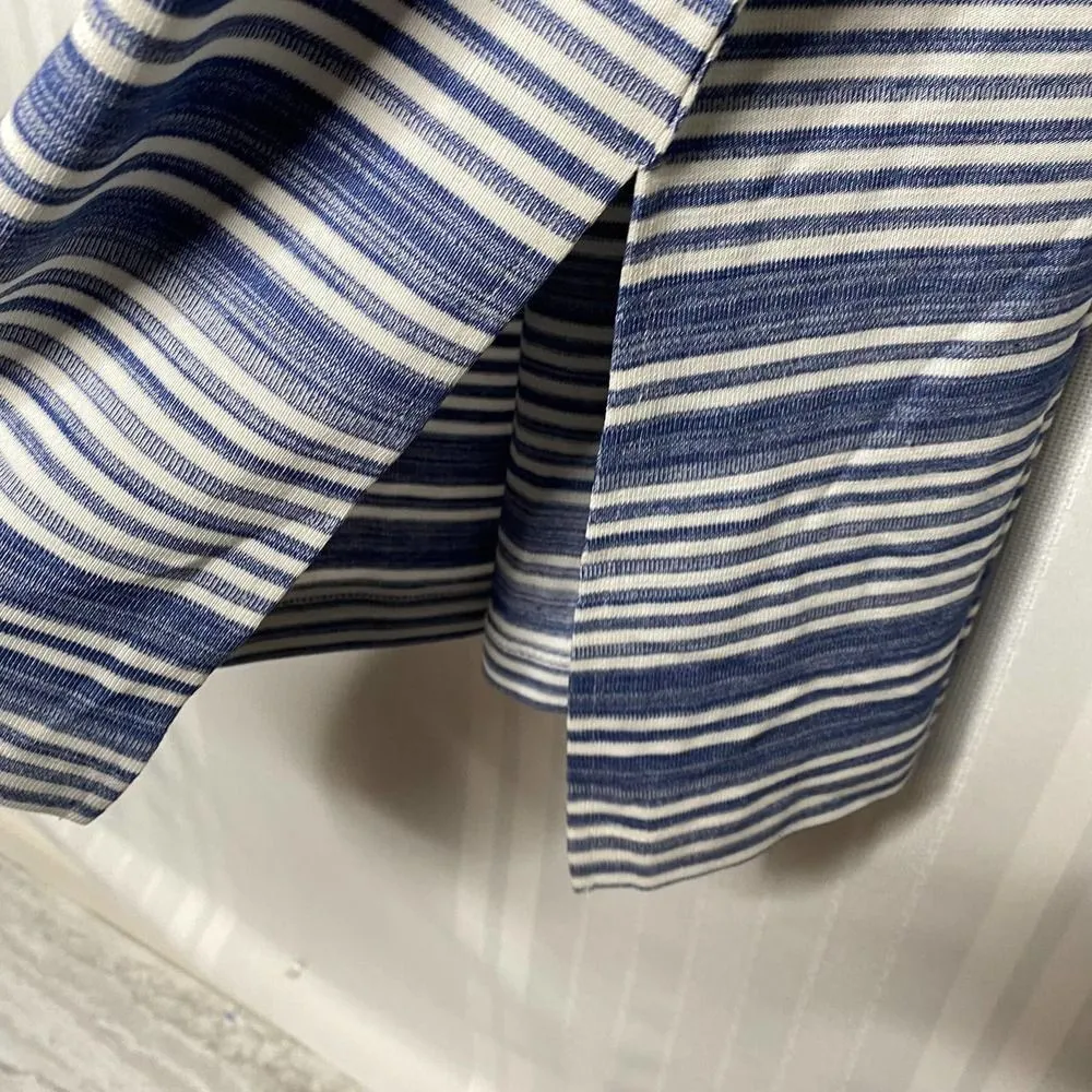 Lysse Mulholland Striped Sleeveless Knit Midi Tank Dress Blue White Large - Image 7