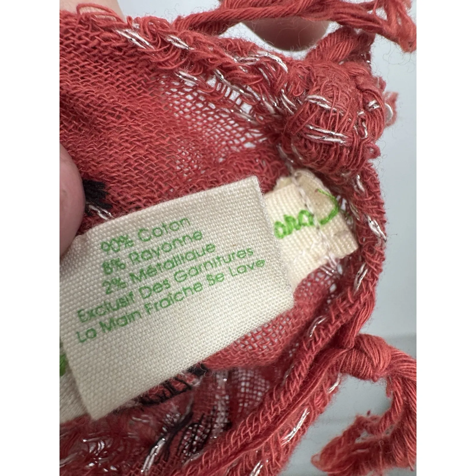 Staring At Stars Wrap Scarf O/S Orange Bohemian Granolagirl Western Academia Y2K - Image 4