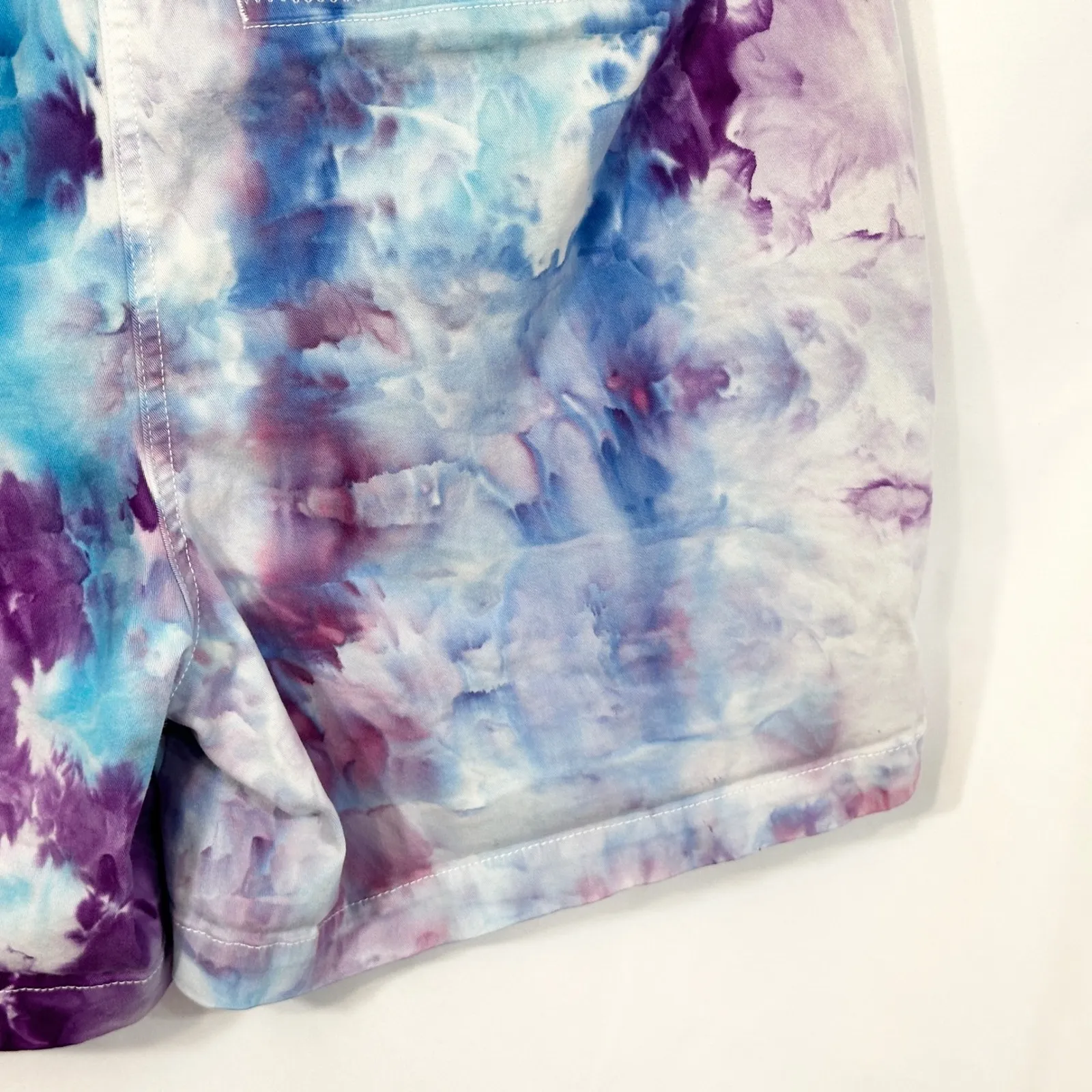 Crown & Ivy Size 12 Shorts Handmade Tie Dye‎ Caroline Blue Purple 7 Inch 1149 - Image 9