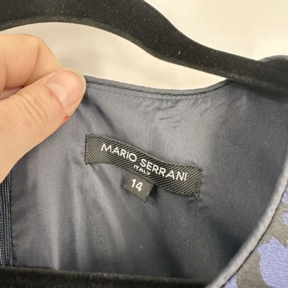 Mario Serrani Womens Sleeveless shimmer‎ Pleated Midi Dress Blue Size 14 Party - Image 7