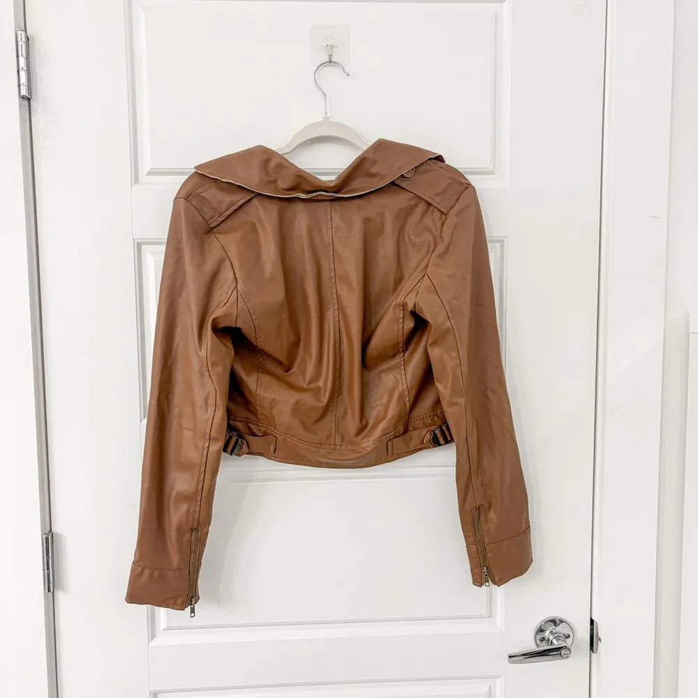 NEW Anthropologie x Tiny Claire Chocolate Faux Leather Jacket - Image 6