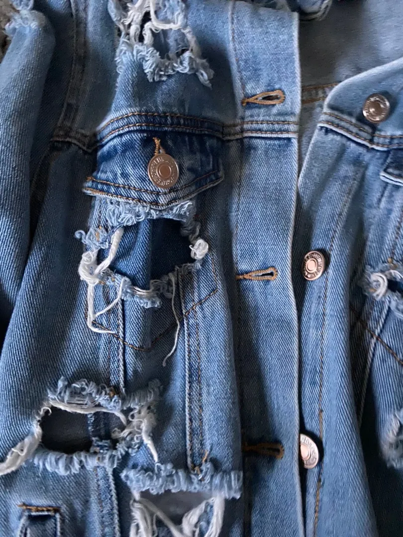 Forever 21 Distressed Denim Jacket - Image 5
