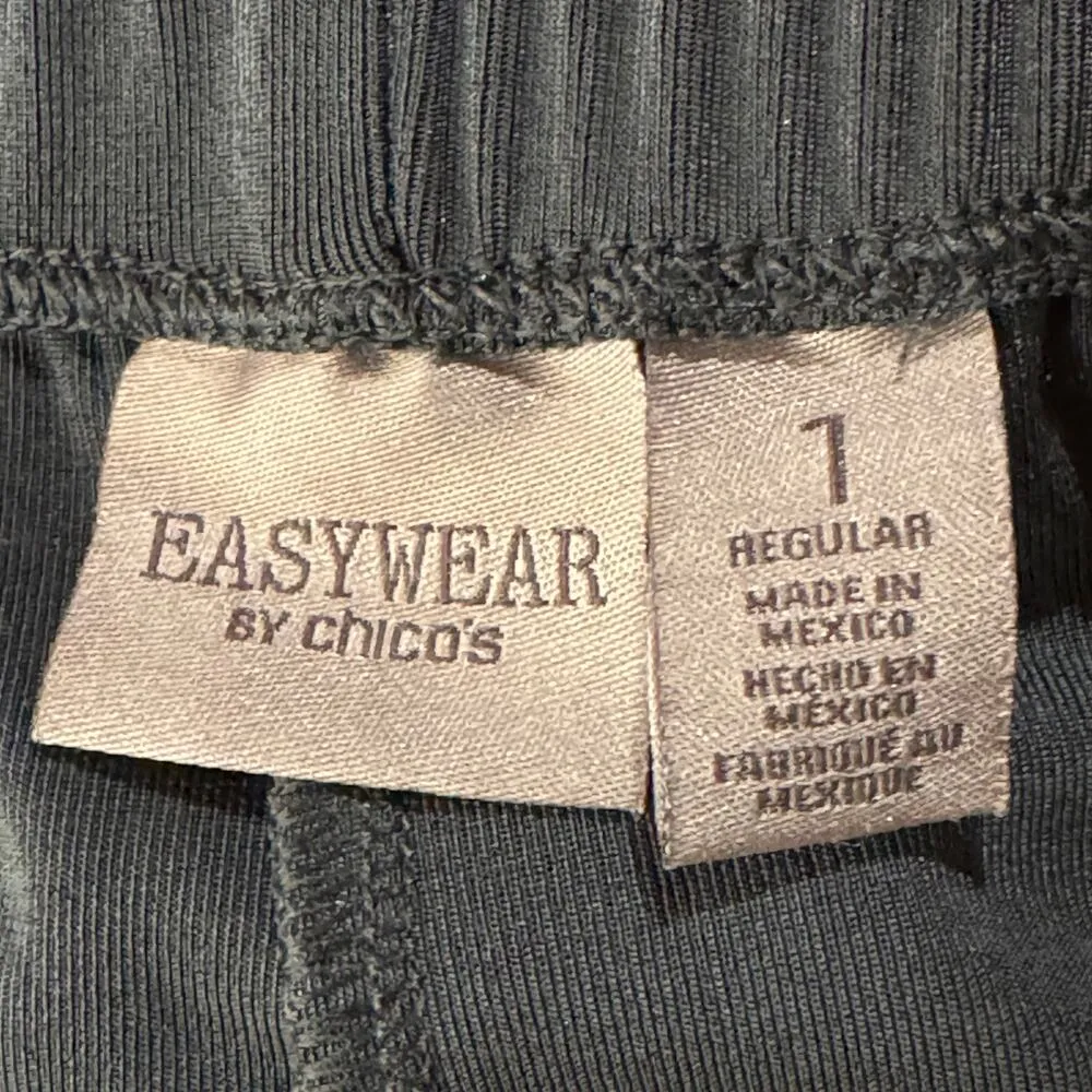 Easywear by Chico’s SZ 1 (Medium) Straight Pants Liquid Knit Stretch Career Gray - Image 6