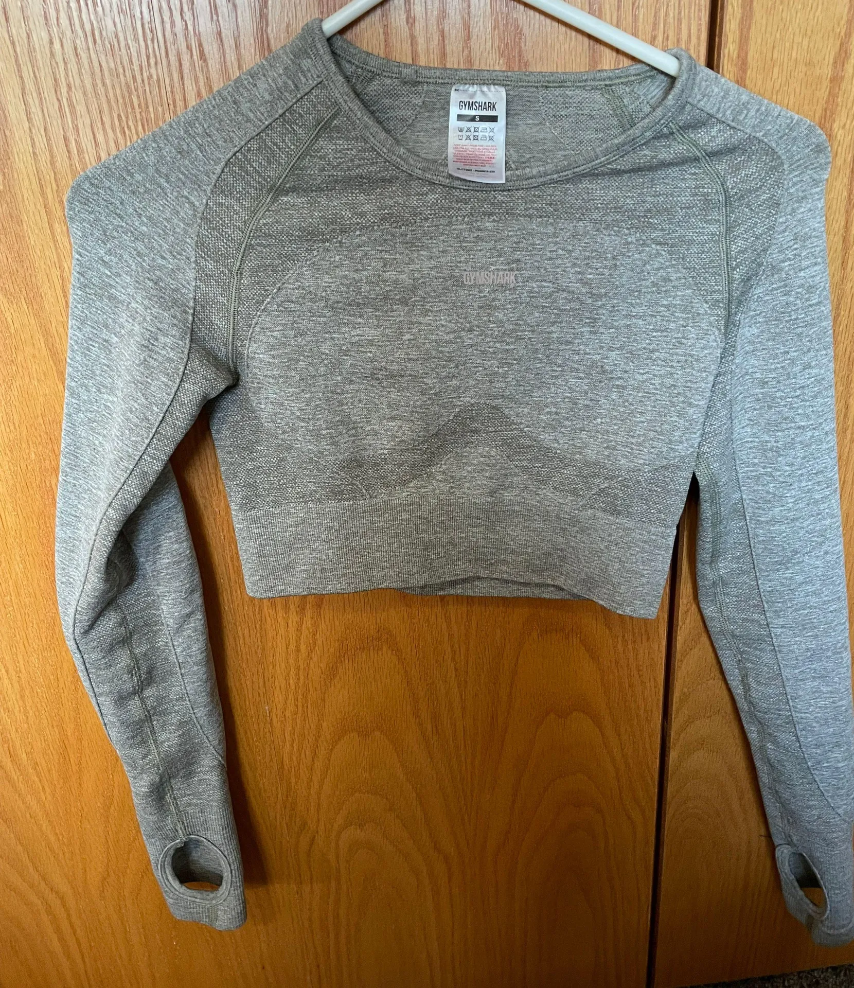 Gymshark Grey  Cropped Longsleeve - Image 3