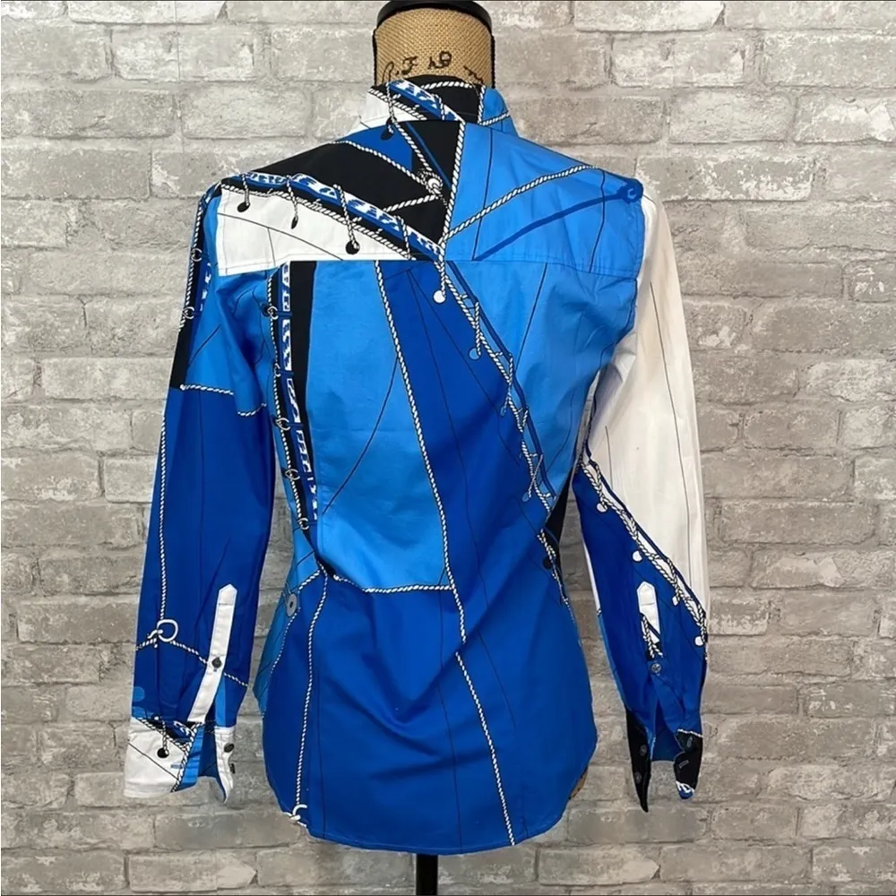 J.Crew Slim Perfect Cotton Poplin
Shirt Blue Ratti Regatta Print - Image 8