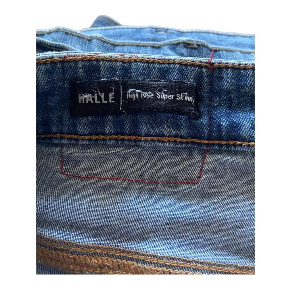 True Religion Halle High Rise Super Skinny Front Yoke Jeans Blue Size 32 Classic - Image 4