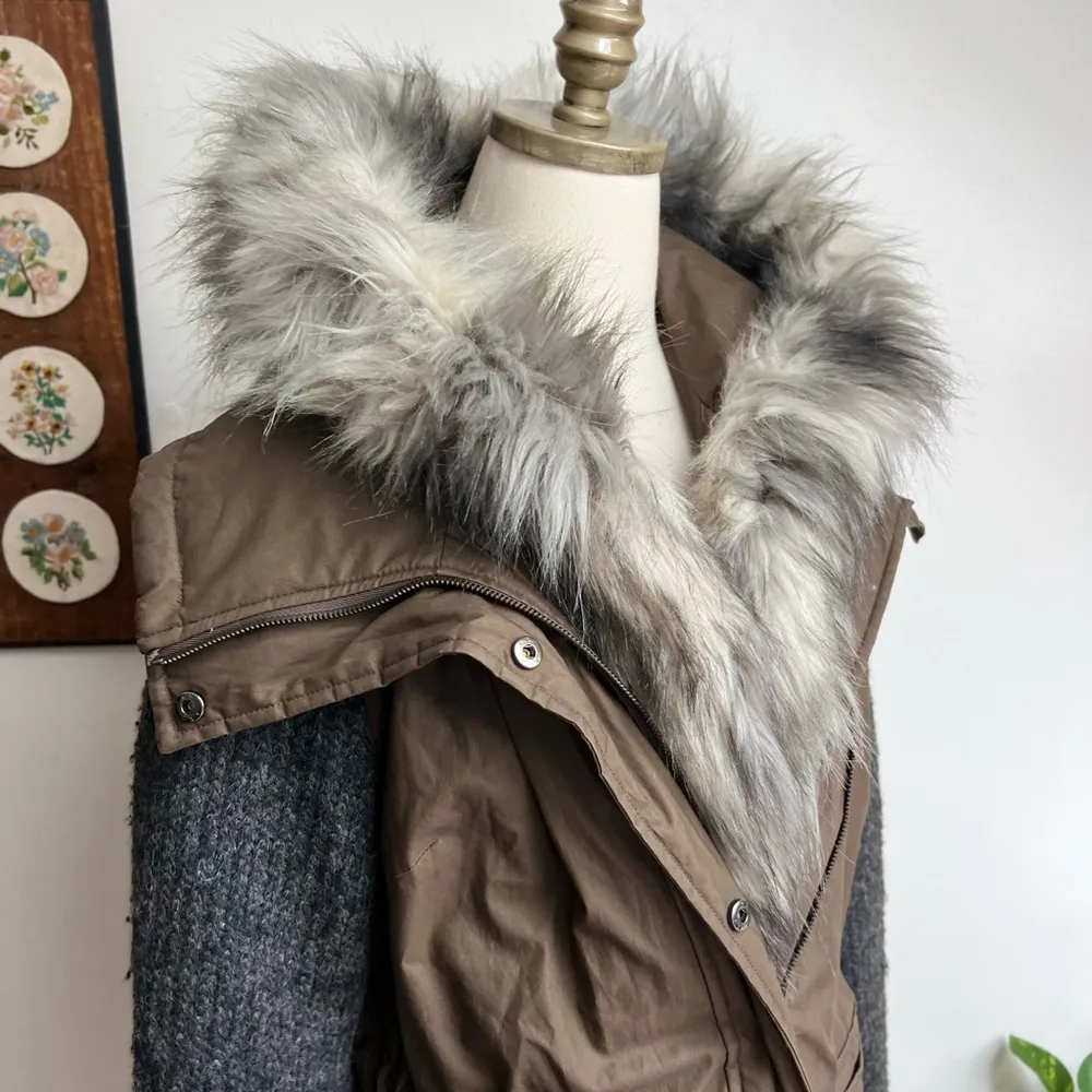 Brie Faux Fur Anorak Hooded Parka Winter Coat Small - Image 8