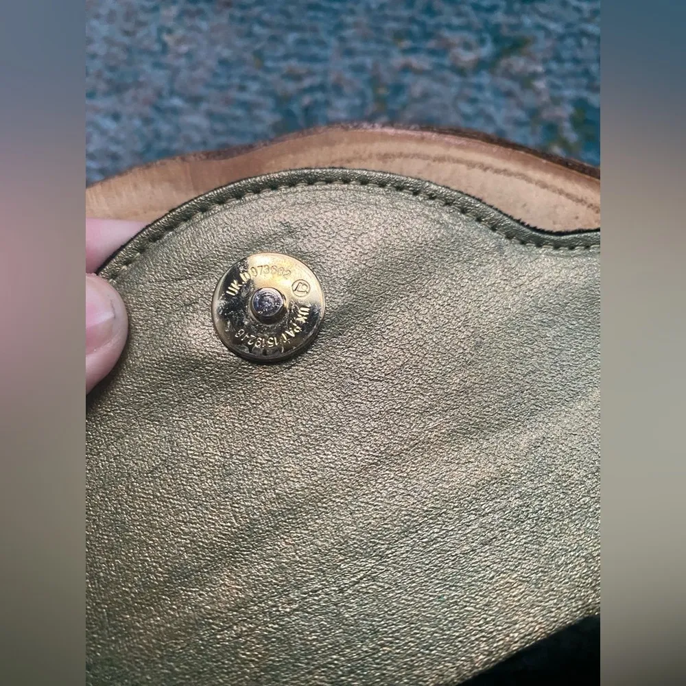 Vintage black velvet small hand bag with gold metal star - Image 6