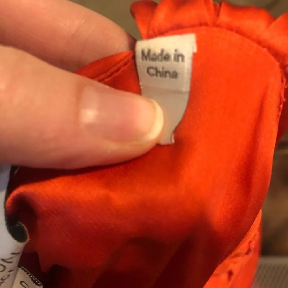 Halston Heritage Orange Silk Fit & Flare Dress Womens 0 Quiet Luxury Mini Formal - Image 3