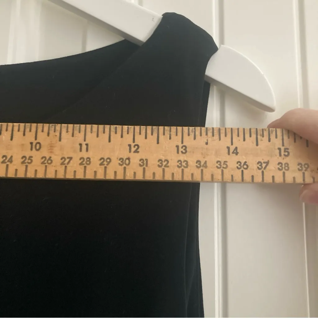 Lauren Ralph Lauren Midi Dress 12 Black Ruching Boat Neck Classic Staple Piece - Image 6