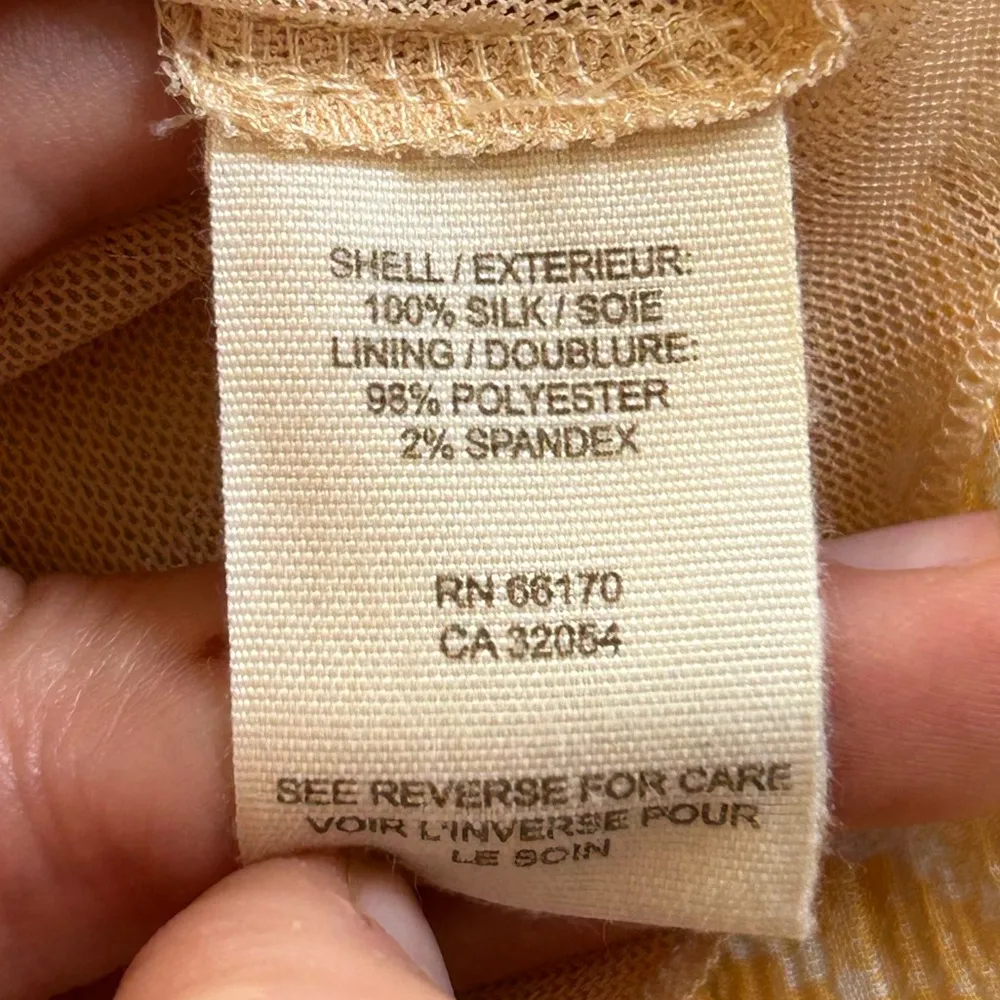 FREE PEOPLE 100% Silk Crochet Orange Bohemian Cami Paplum Top Blouse Size L - Image 13