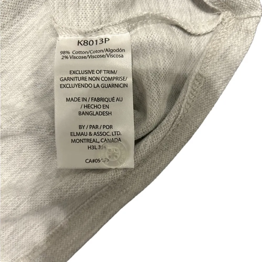 Kangol grey short sleeve cropped polo shirt size large nwt - Image 5