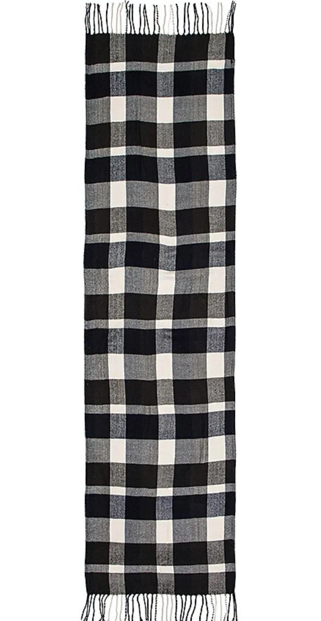 Plush Ultra Soft Fleece Plaid Scarf Gray - Image 2
