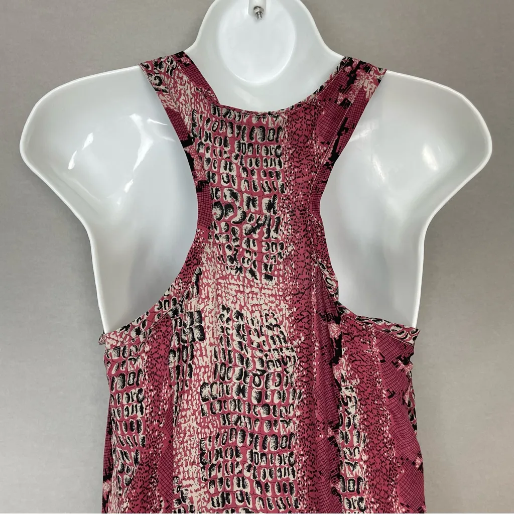 Joie Silk Tank Top Racerback Pink‎ Women Small Snakeskin Animal Print Sleeveless - Image 9