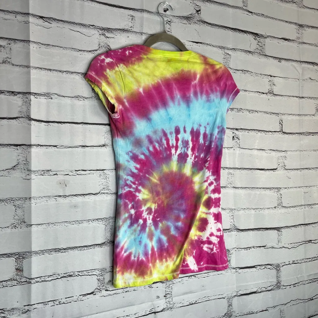No Boundaries Tie Dye T Shirt S Cotton Blend Graphic Casual Y2K Grunge Boho Y2K - Image 9