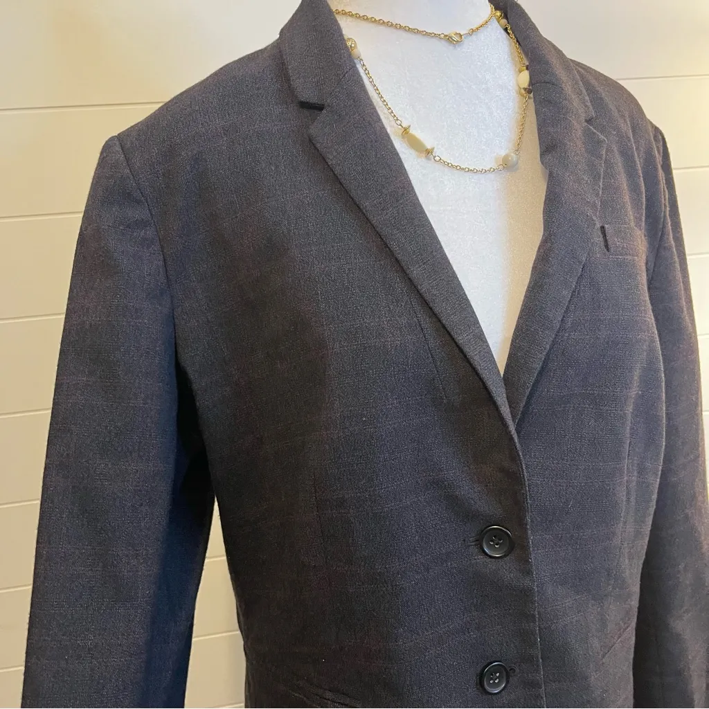 Banana Republic Charcoal Women's Blazer Size 14 School Girl ClassicCore Staple - Image 3