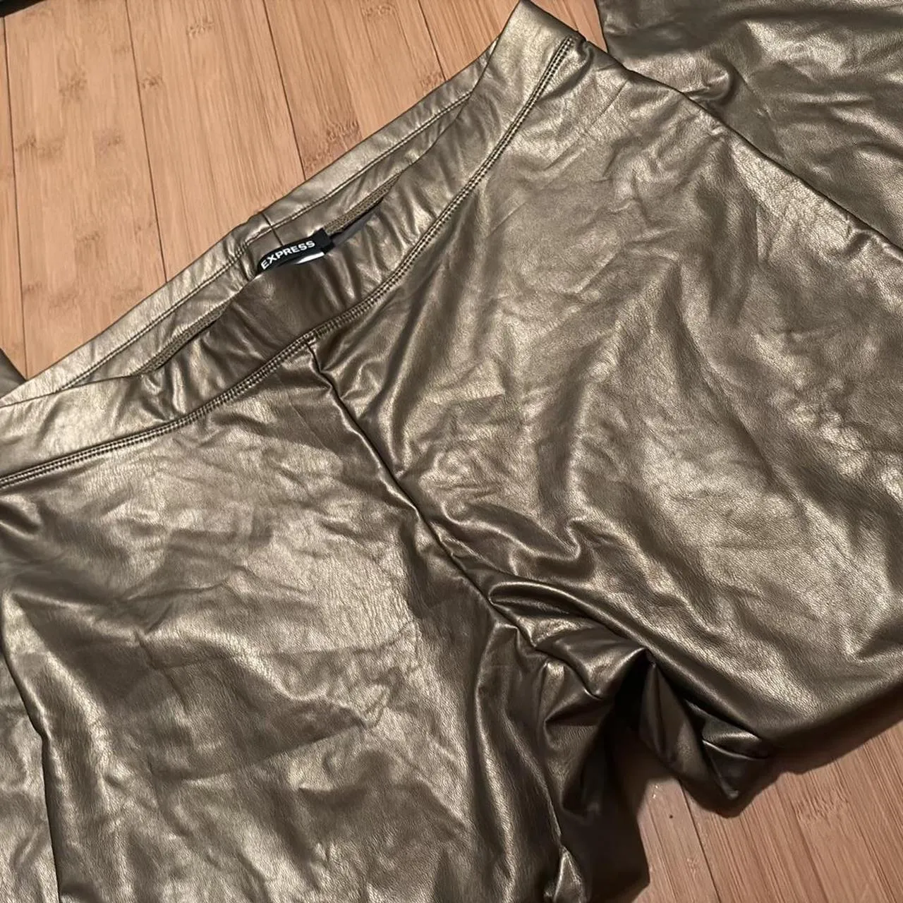 Express gold faux leather legging pants  - Image 3