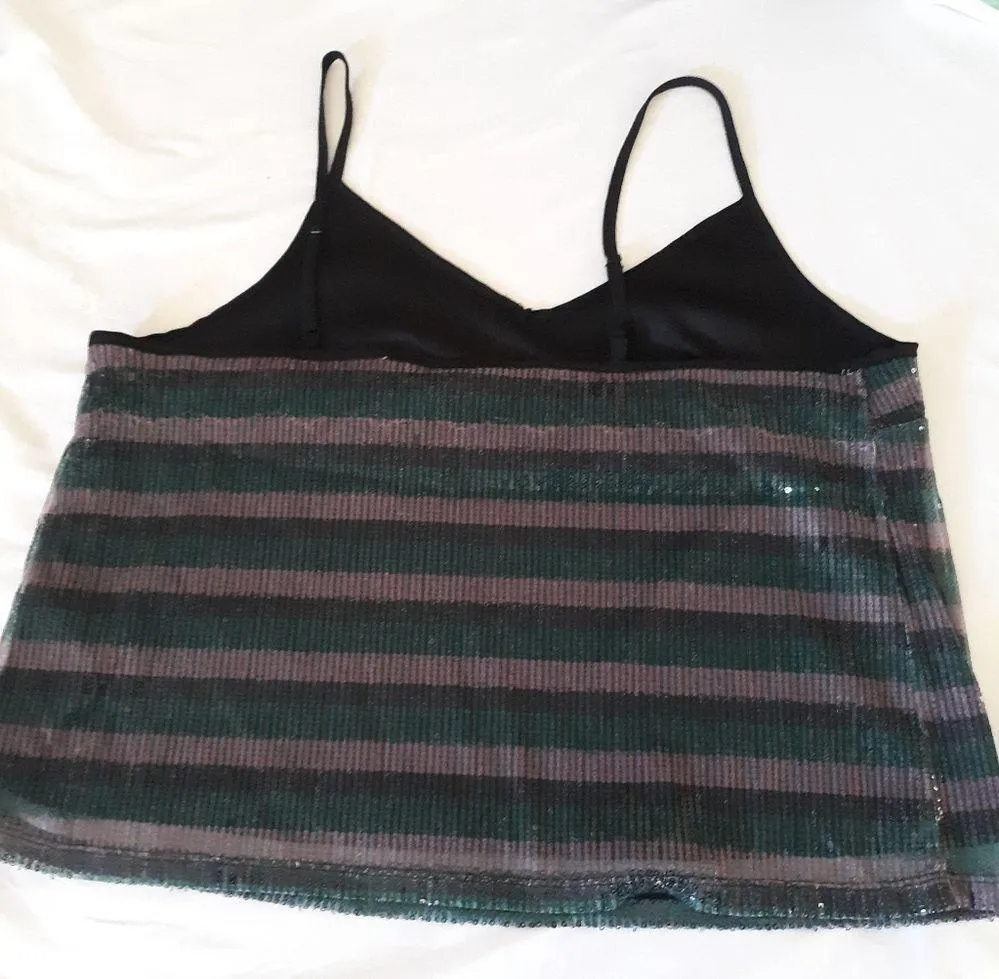 NWOT Women's Striped Sequined Sleeveless Top - Image 3