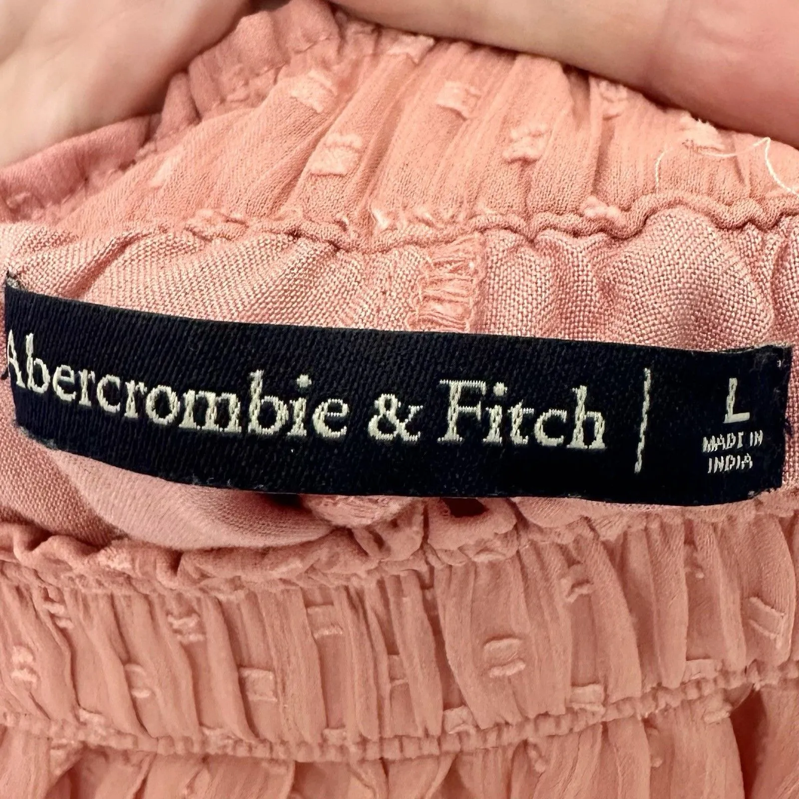 Abercrombie & Fitch Mini Skirt Lg Pink Swiss Dots Tiered Flouncy Layers Pull On - Image 2