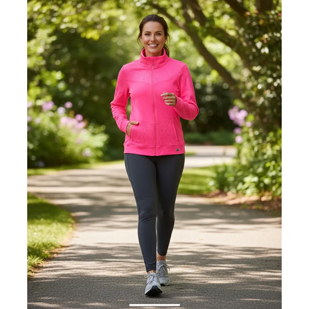 Trina Turk Recreation athletics zip up jacket sporty pink Sz small - Image 2