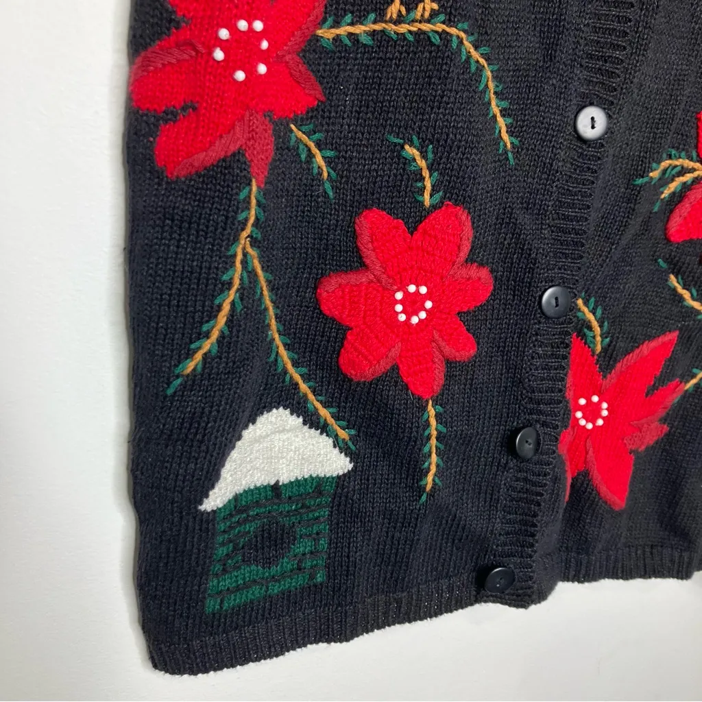 Capacity‎ cardinals sweater vest black red women’s size large winter holiday - Image 2