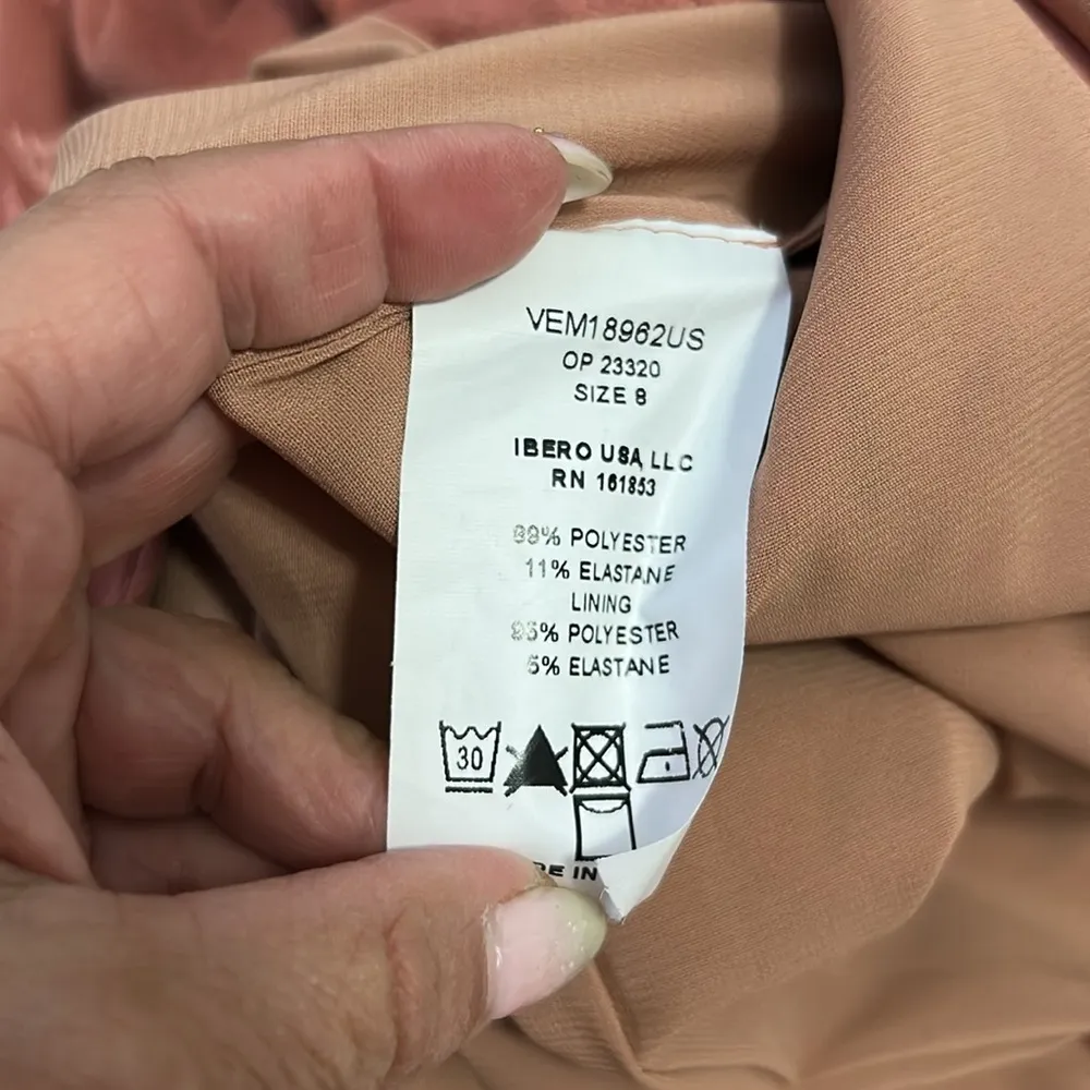 PatBo Faux Suede V Neck Midi Dress Rose Size 8 - Image 14