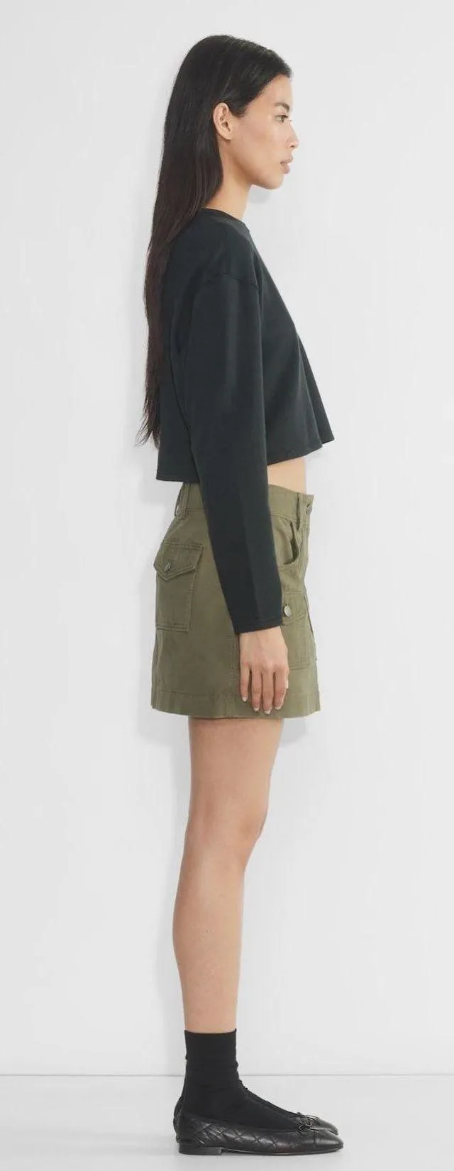 long sleeve knit  cropped sweater - Image 3