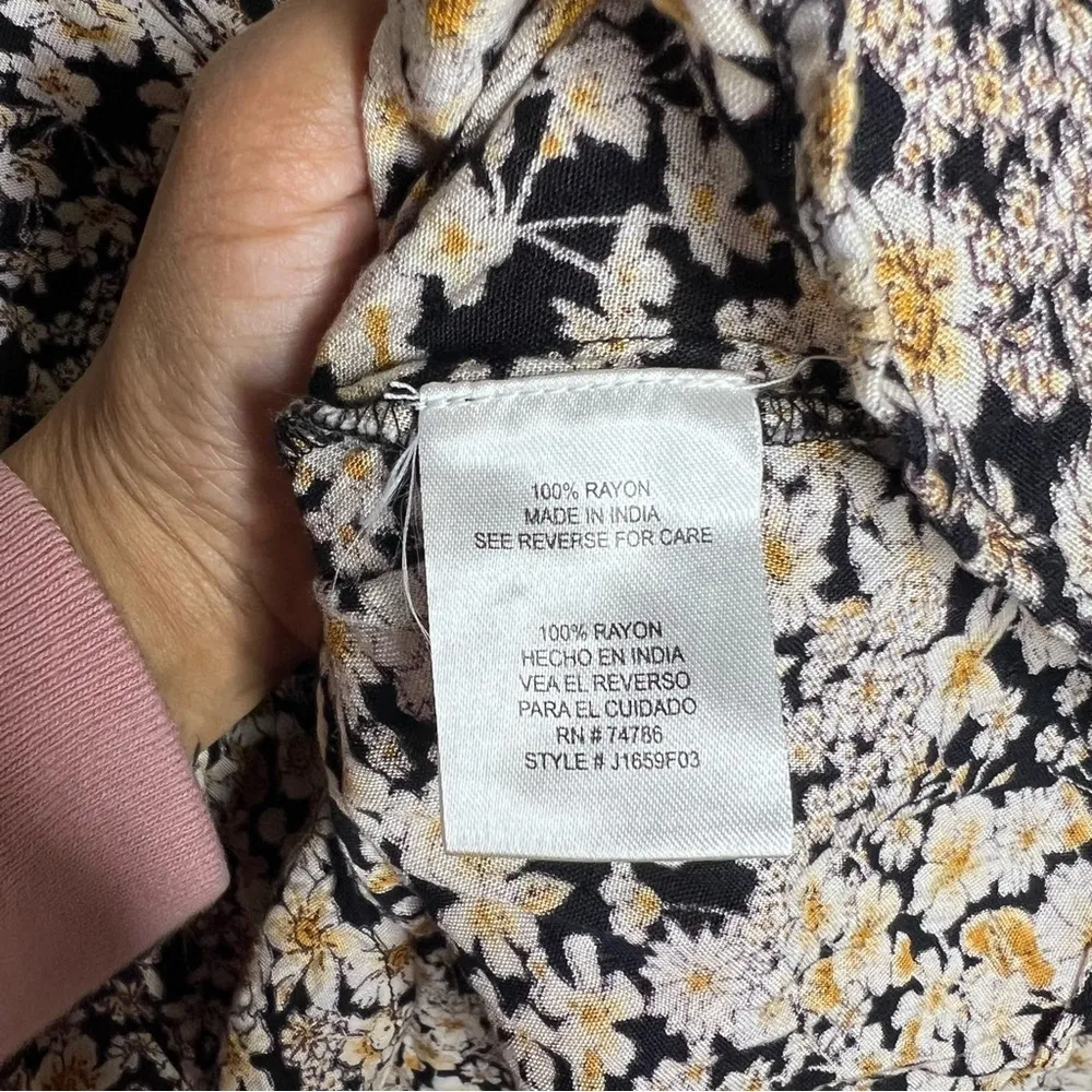 Patrons of Peace Womens Size XS‎ Floral Print Off The Shoulder Tie Front Blouse - Image 11