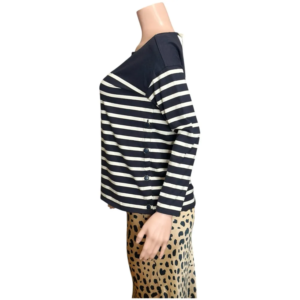 SÉZANE Noan Marinière Blouse, Navy/Ecru, XS - Image 7