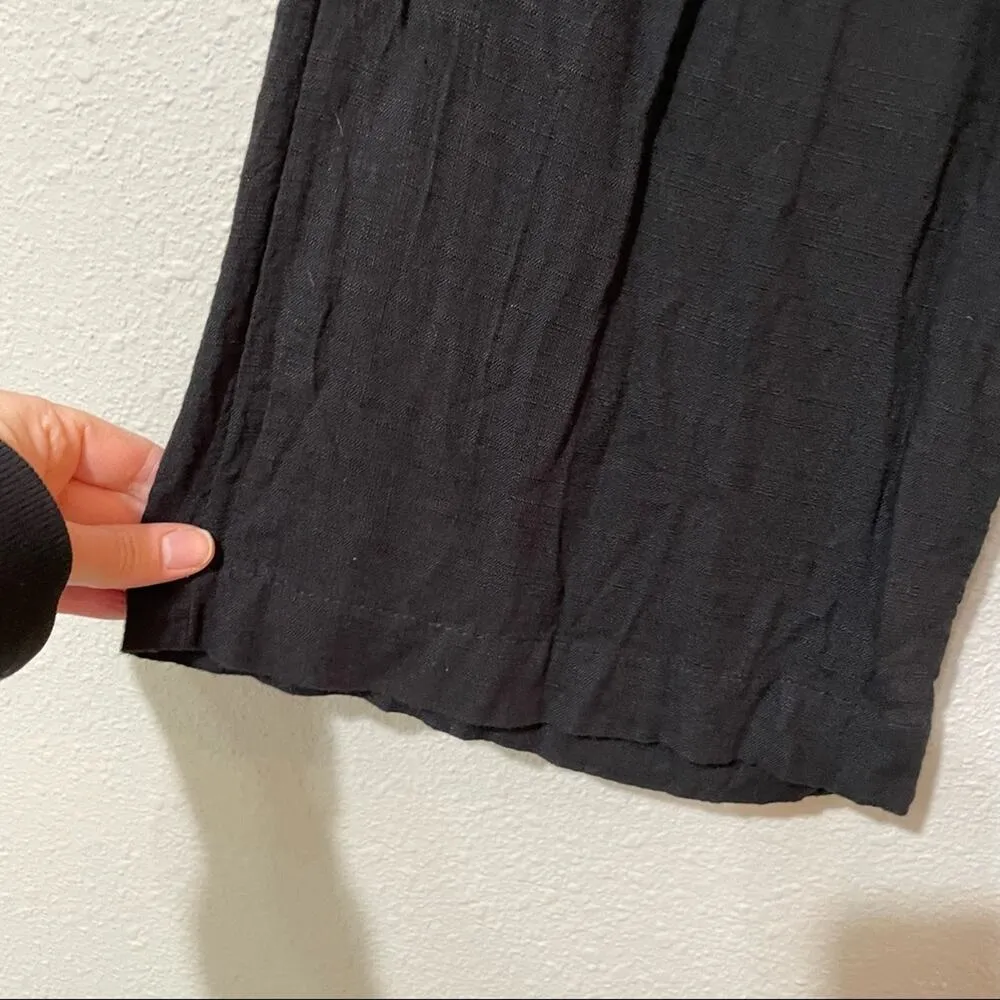 L Space Black Cropped Straight Leg Tie Waist Casual Pants Womens S Revolve Beach - Image 4