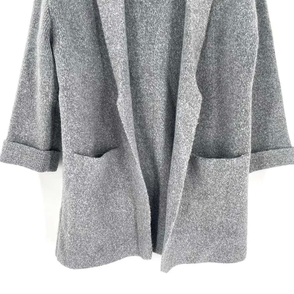 Anthropologie Moth Angie Gray Knit Open Front Cardigan Coat Heavy Sweater - Image 5