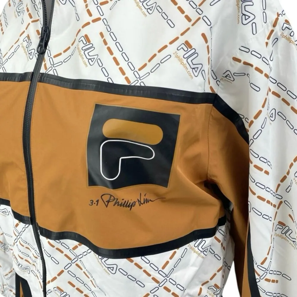 FILA X 3.1 Phillip Lim Womens Multicolor Zip Up Long Sleeve Logo Bomber Jacket L Size L - Image 4