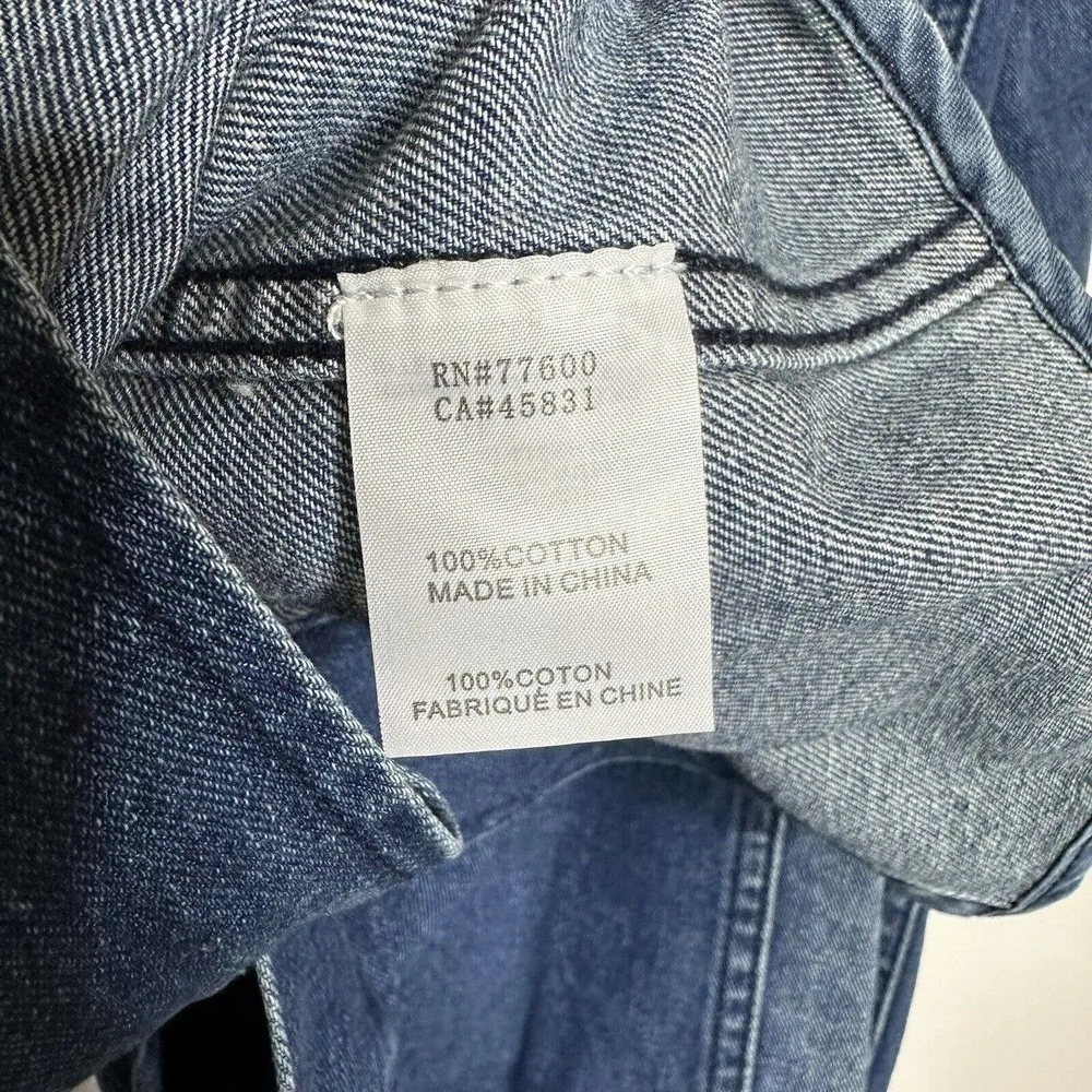 NWT Free People X Sandrine Rose Tres Cool Denim Jacket 100% Cotton Womens Blue M - Image 6