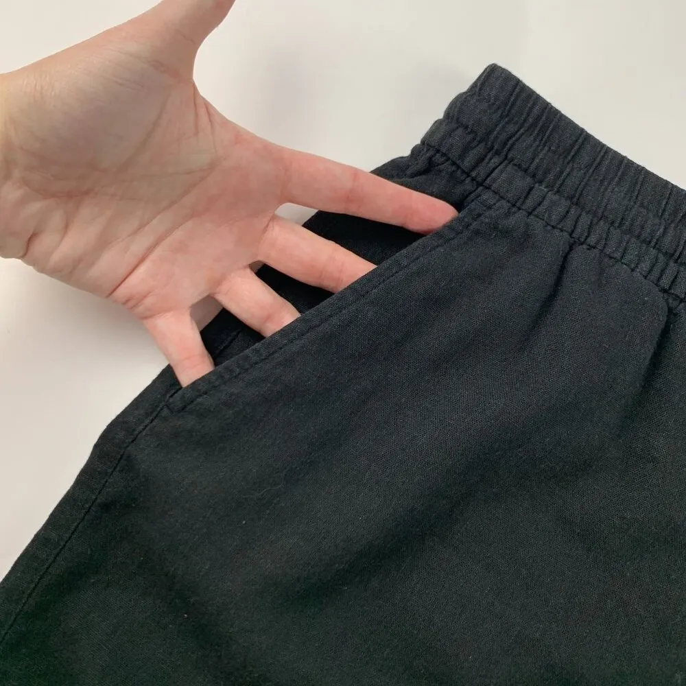 Old Navy Black Linen Blend Pull On Shorts XL - Image 2