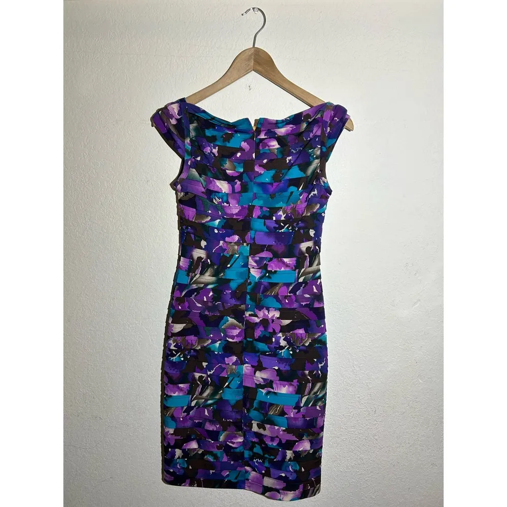 Adrianna Papell Multicolor Floral Dress Size 4‎ - Image 3