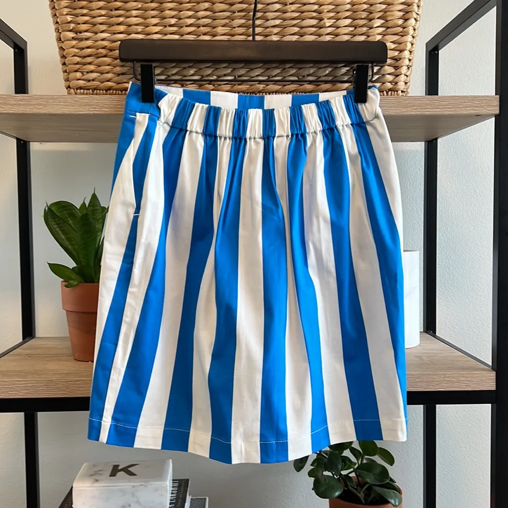 NWT Boden Vertical Stripe Skirt w/Pockets, 2P Blue - Image 3
