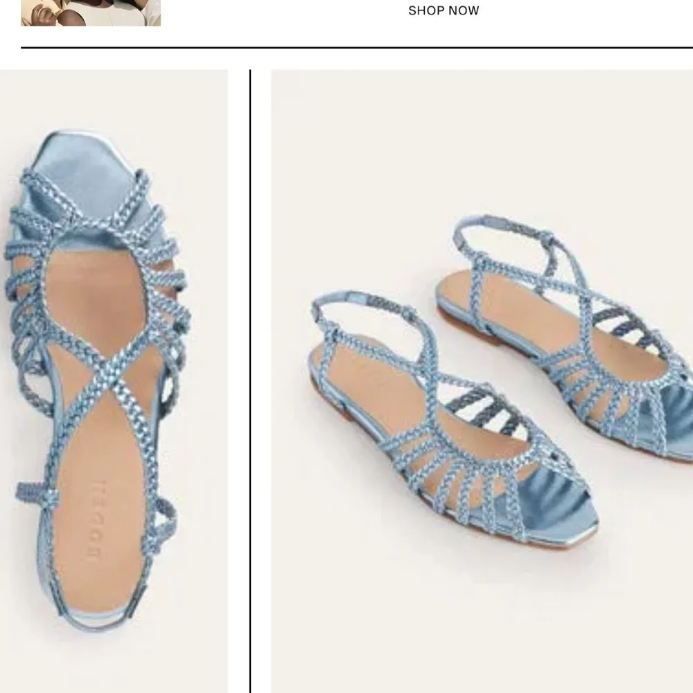 BODEN Woven Multistrap Flat Sandals‎ size 39 Blue - Image 2