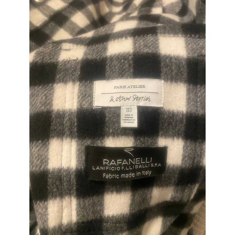 NWOT &‎ Other Stories Check Gingham Longline Belted Shacket Size 2 - Image 6