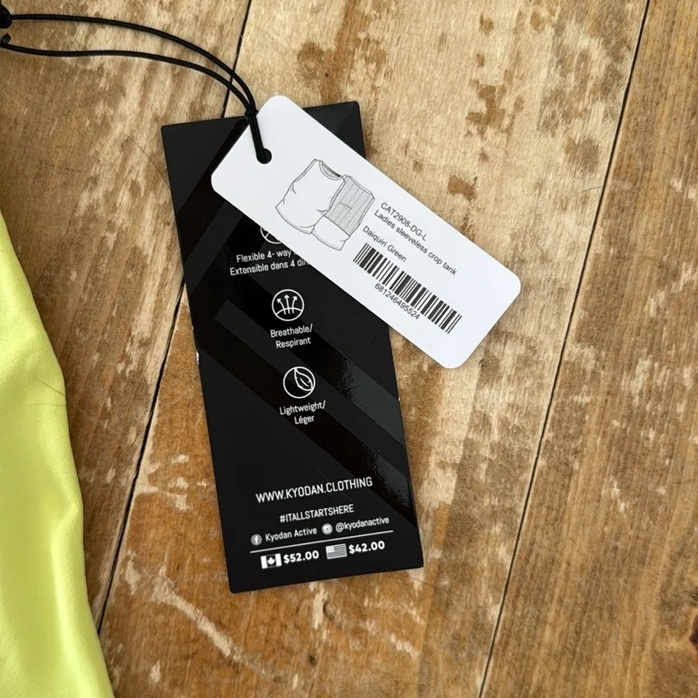 Kyodan Sleeveless Crop Tank in Daiquiri Green Large NWT - Image 5