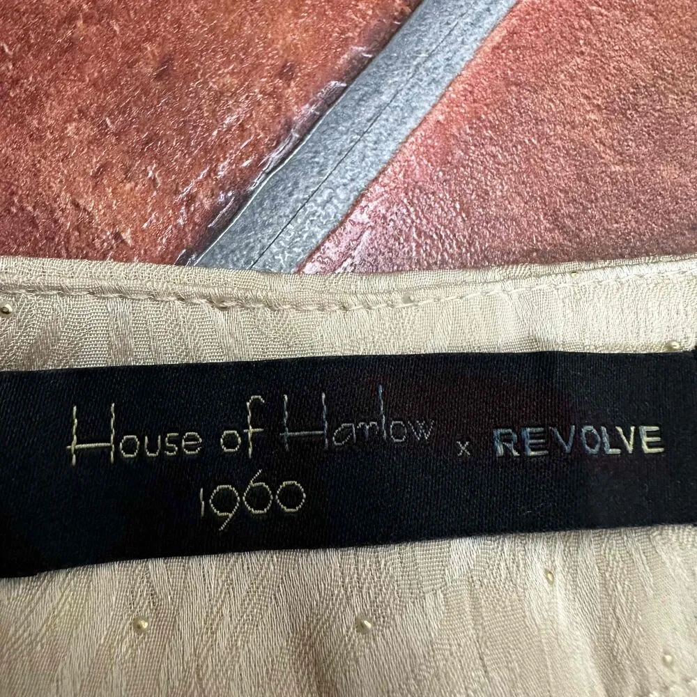 House Of Harlow 1960 X REVOLVE Beige Patterned Flat Front Pants Size US XS - Image 4