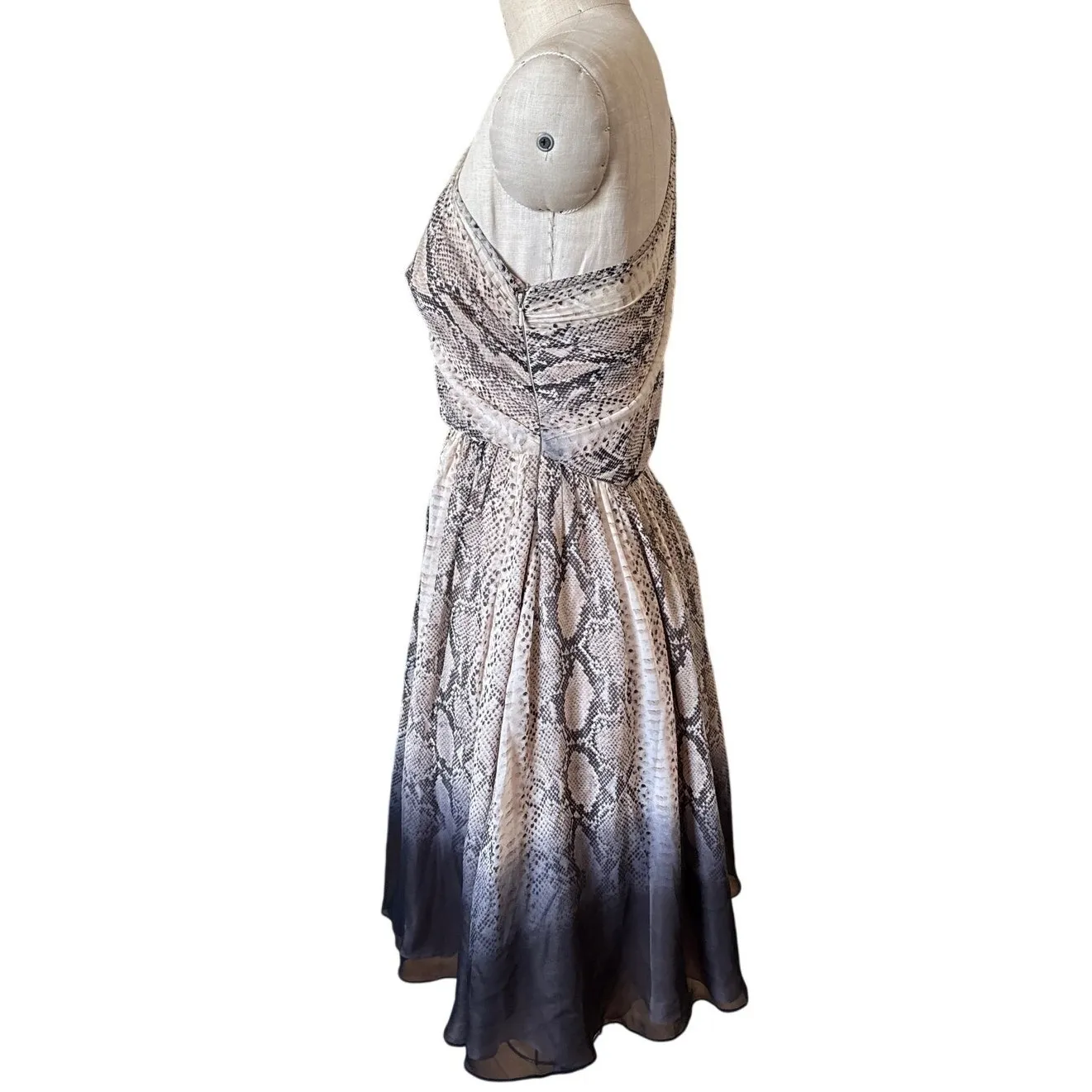 Tracy Reese  Silk One Shoulder Frock Dress in Dip Dye Python Size 6 - Image 4