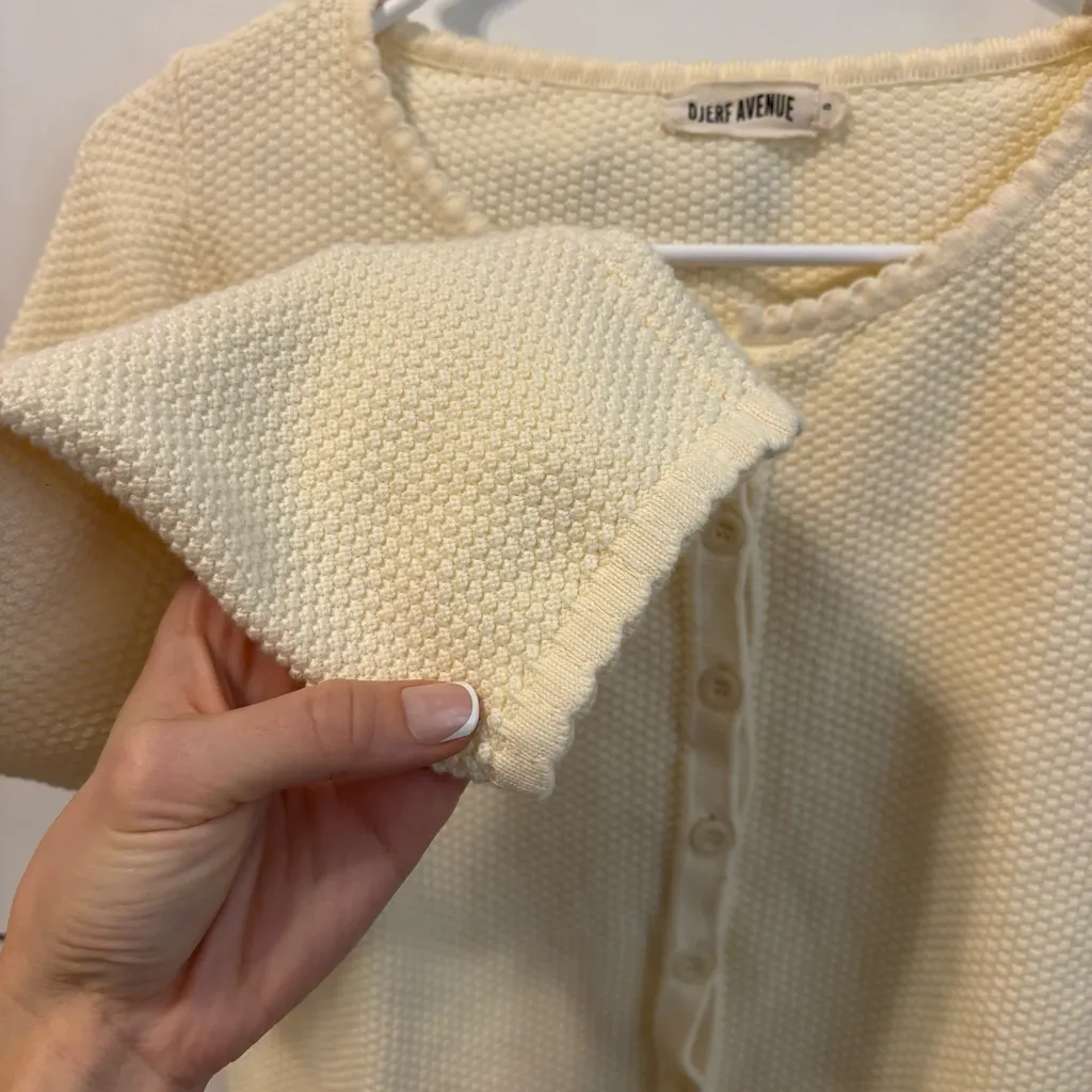 Djerf Avenue Amorini Cardigan Cream - Image 5